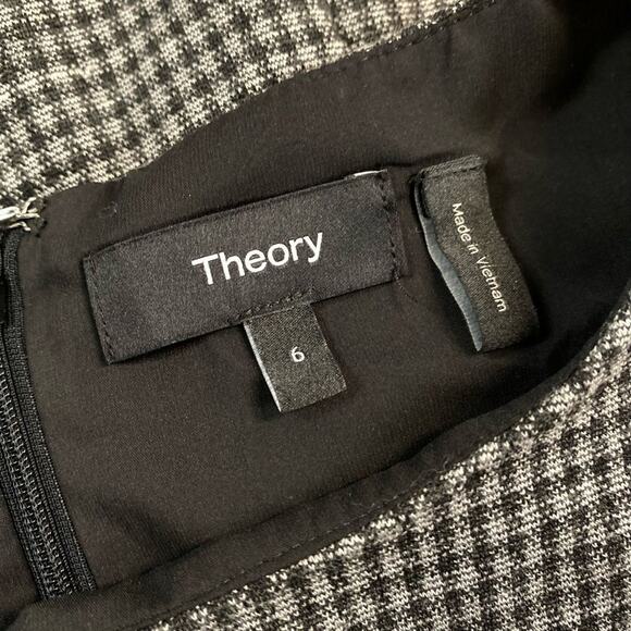THEORY Houdstooth Aline Dress Sz 6 - Picture 2 of 9